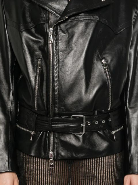 Alessandra Rich leather biker jacket - Black