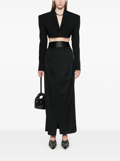 MM6 Maison Margiela pleat-detailing maxi skirt - Black - zdjęcie produktu nr 2