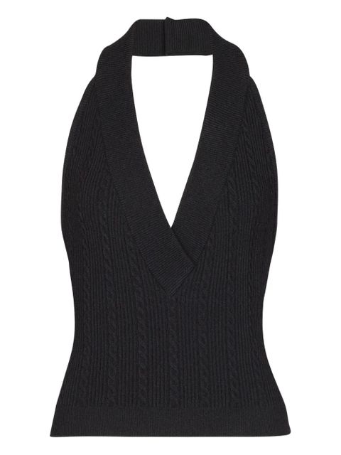 Balmain cable-knit halterneck top - Black - zdjęcie produktu nr 1