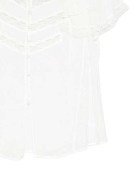 PINKO Frentones lace ruffled blouse - White