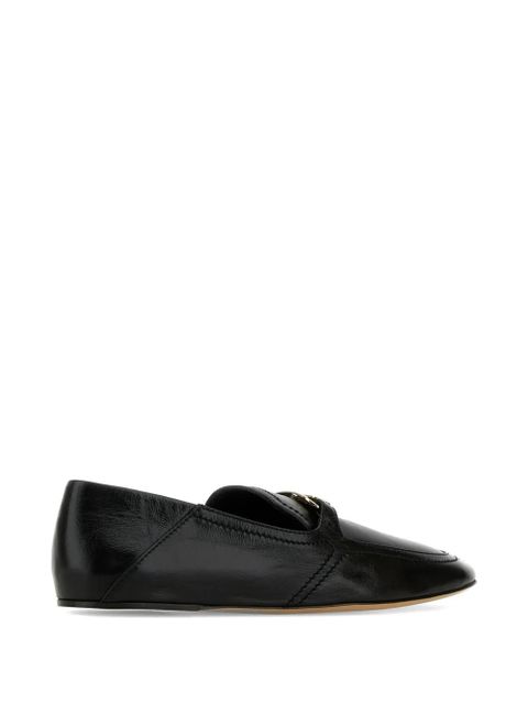 Ferragamo buckle leather loafers - Black