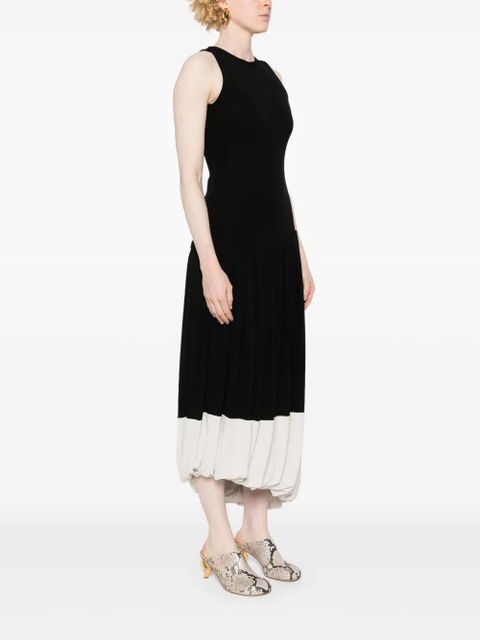 Victoria Beckham pleated crepe midi dress - Black
