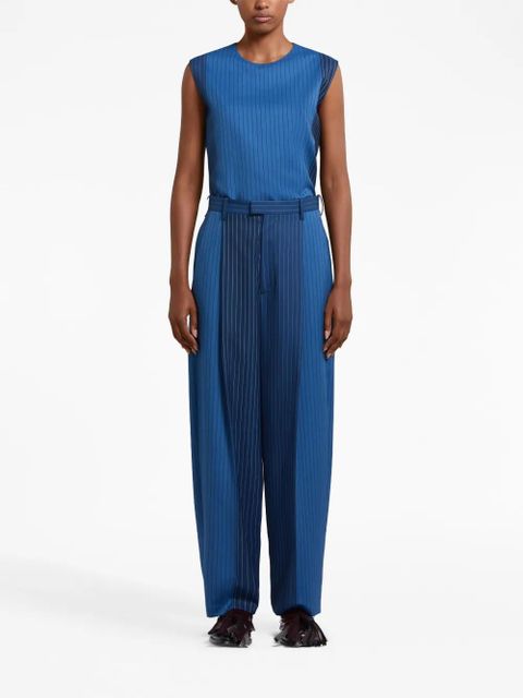 Marni pinstriped straight-leg trousers - Blue - zdjęcie produktu nr 2
