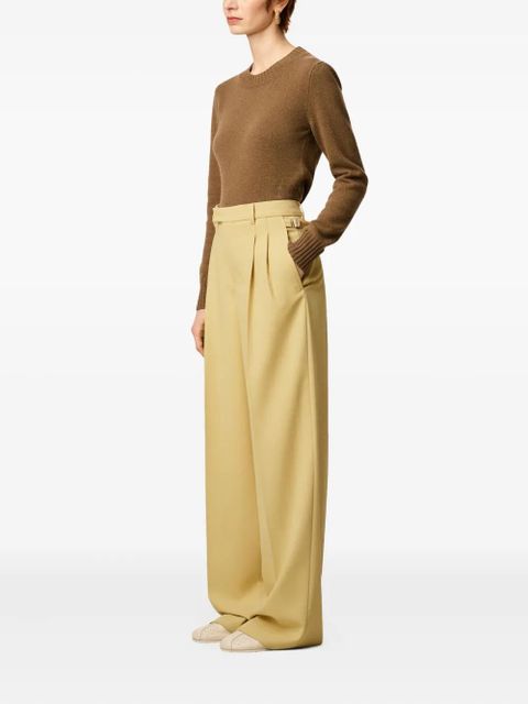 AMI Paris side-straps wool trousers - Yellow