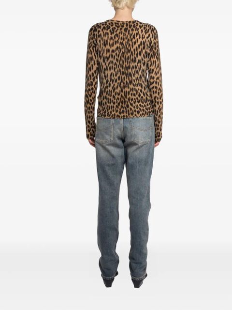 Zadig&Voltaire Manala leopard-print button cardigan - Brown