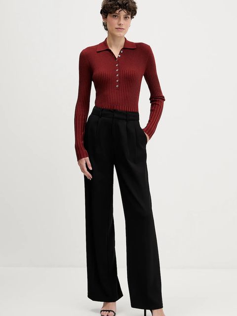 Sisley sweter z dodatkiem wełny damski kolor czerwony lekki 1QNQL300E