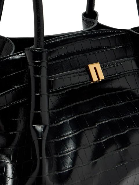 JW Pei medium Hana crocodile-embossed tote bag - Black