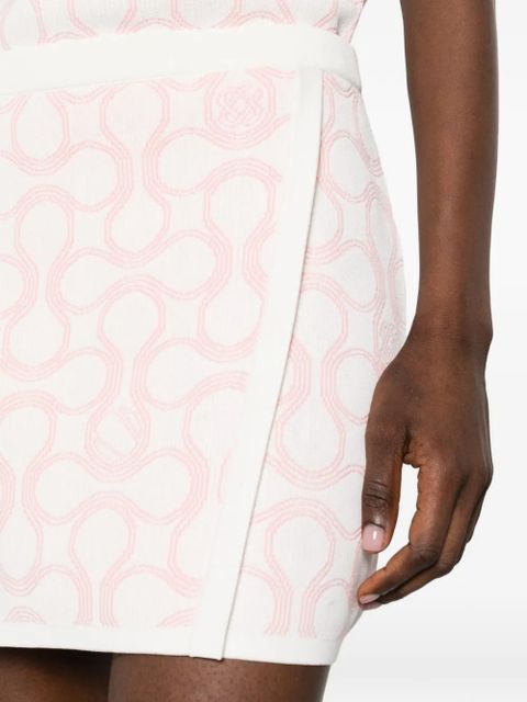 Casablanca geometric print wrap skirt - White