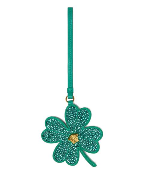 Versace crystal-embellished clover keyring - Green - zdjęcie produktu nr 2