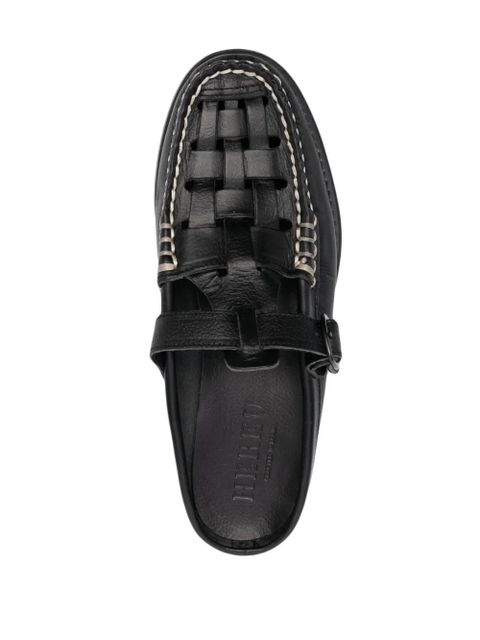 Hereu Ferriol interwoven leather mules - Black