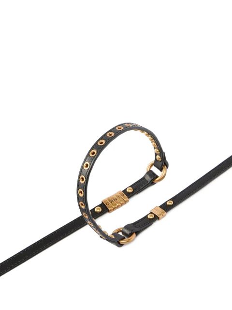 PINKO eyelet stud leather belt - Black