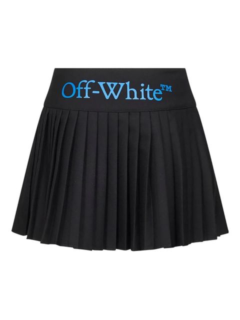 Off-White pleated logo-print mini skirt - Black - zdjęcie produktu nr 2