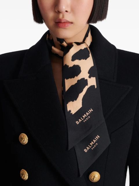 Balmain leopard-print silk bandana - Neutrals