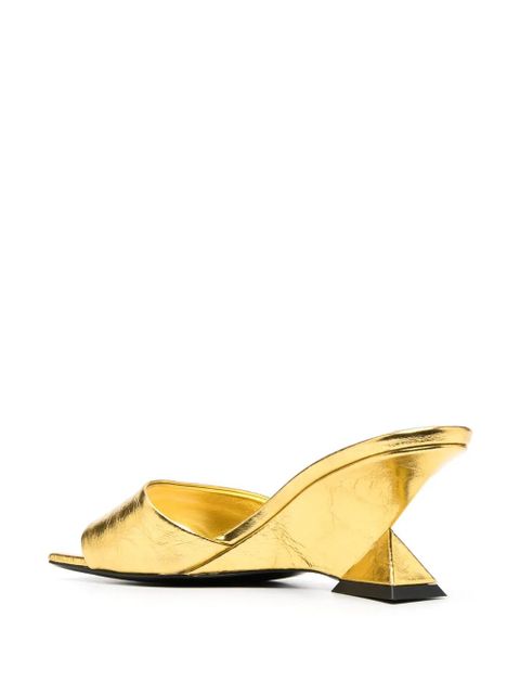 The Attico 70mm Cheope leather sandals - Gold