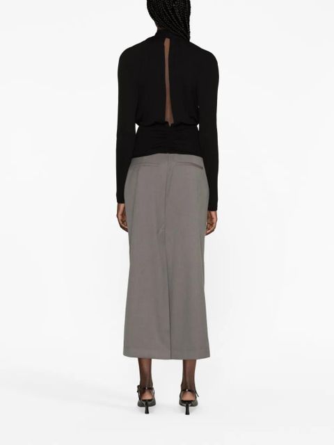 Saint Laurent gathered cut-out top - Black