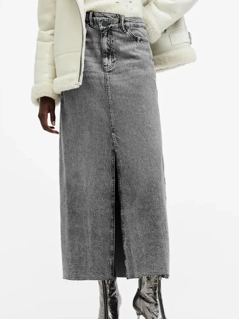 AllSaints spódnica jeansowa NOIR MAXI kolor czarny maxi prosta W023RB