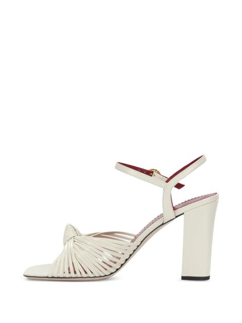 Valentino Garavani Annet knot-detail leather sandals - Neutrals