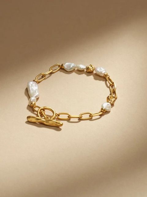 Monica Vinader x Amy Powney keshi-pearl bracelet - Gold