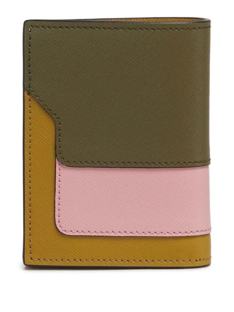 Marni colour-block leather wallet - ZO957 DEEP SAGE/MISTYROSE/LIGHT CURRY