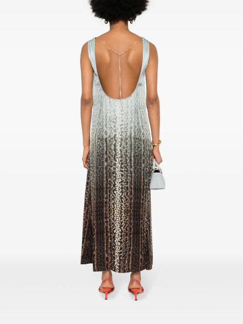 FENDI FF-jacquard snake maxi dress - Blue - zdjęcie produktu nr 2