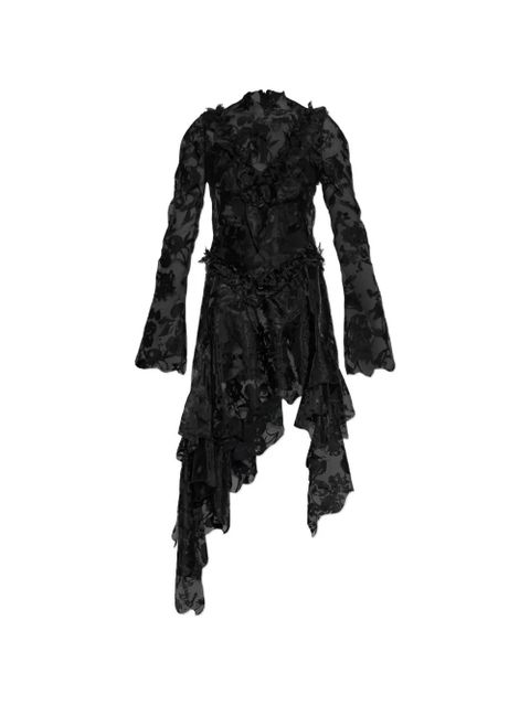 Alexander McQueen ruffled asymmetric dress - Black - zdjęcie produktu nr 1