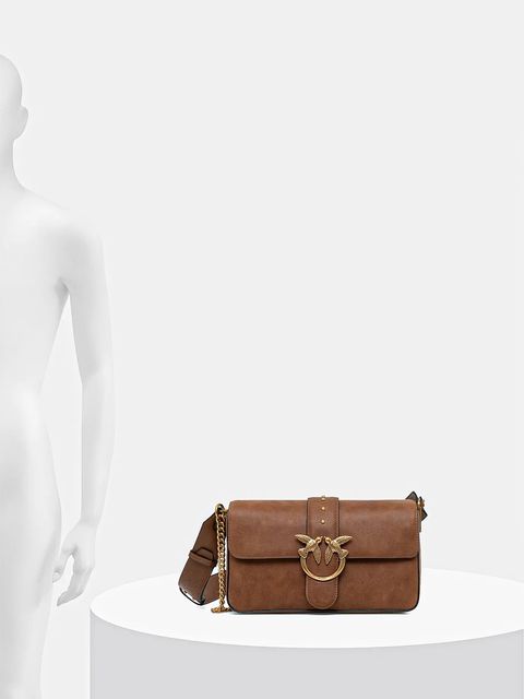 Pinko torebka skórzana kolor brązowy 104524 A2C2