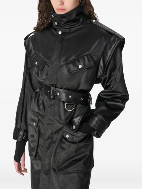 Marine Serre belted trench coat - Black