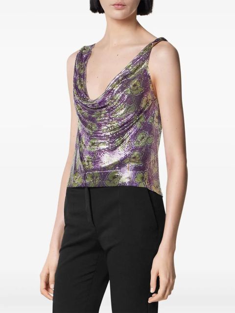 Versace mesh draped-neck top - Purple - zdjęcie produktu nr 2