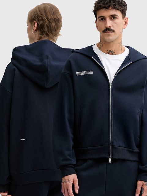 Pangaia bluza bawełniana kolor granatowy z kapturem gładka 10002675 - zdjęcie produktu nr 1