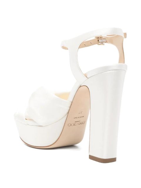 Jimmy Choo Heloise knot platform sandals - White