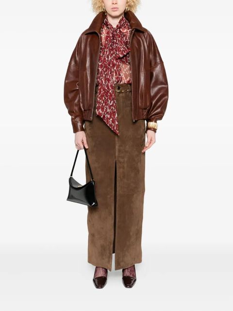 Saint Laurent abstract-pattern blouse - Red - zdjęcie produktu nr 2