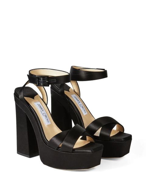 Jimmy Choo 140mm Gaia satin sandals - Black - zdjęcie produktu nr 2