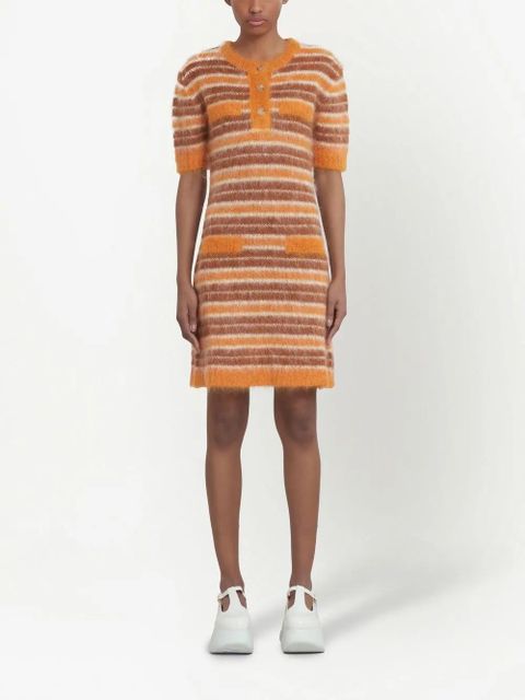 Marni striped mohair-blend minidress - Orange - zdjęcie produktu nr 2