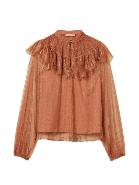 TWINSET tulle blouse - Brown - zdjęcie produktu nr 1