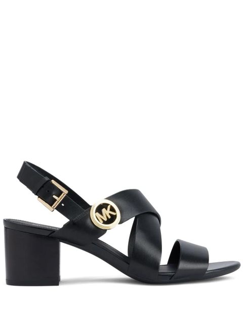 Michael Kors Vera logo-plaque leather sandals - Black - zdjęcie produktu nr 1