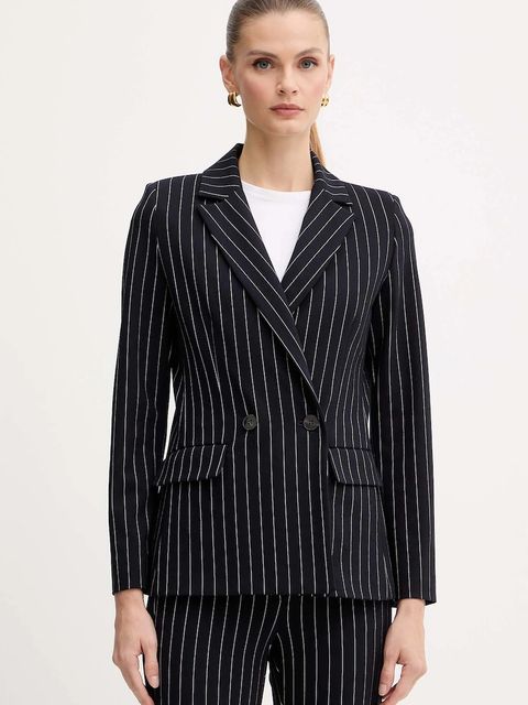 Marella marynarka Emme by Marella kolor granatowy dwurzędowa wzorzysta 2525916062200 - zdjęcie produktu nr 1