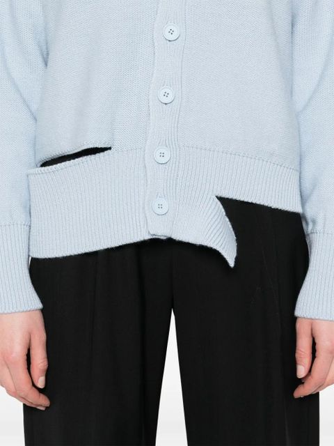 MM6 Maison Margiela cut-out detailed cardigan - Blue