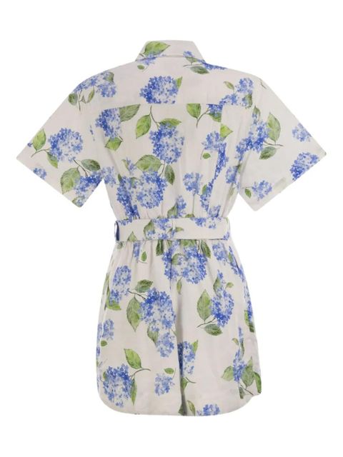 MC2 Saint Barth Carola floral-print belted playsuit - Neutrals - zdjęcie produktu nr 2