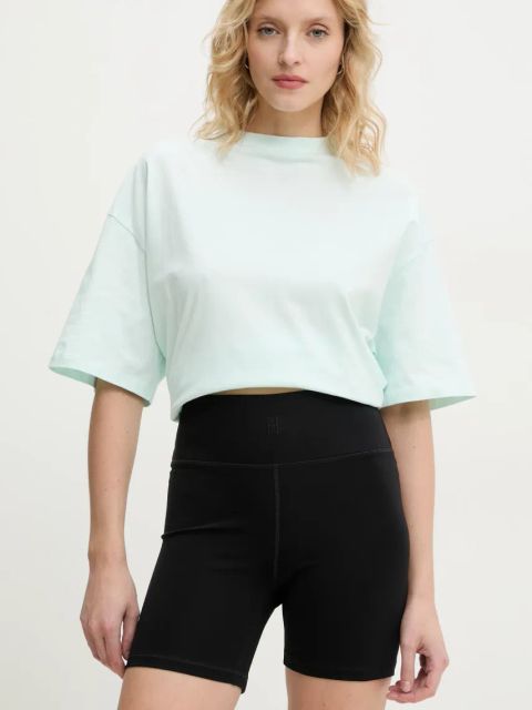 By Malene Birger szorty SIOLA damskie kolor czarny gładkie high waist 102371