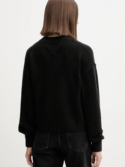 Tommy Jeans sweter z domieszką wełny damski kolor czarny DW0DW21711