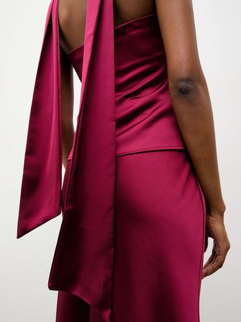 Answear.LAB top i spódnica damski kolor bordowy