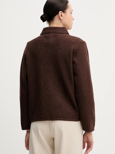 Hoss Intropia kurtka wełniana kolor brązowy przejściowa 5432678 - zdjęcie produktu nr 2