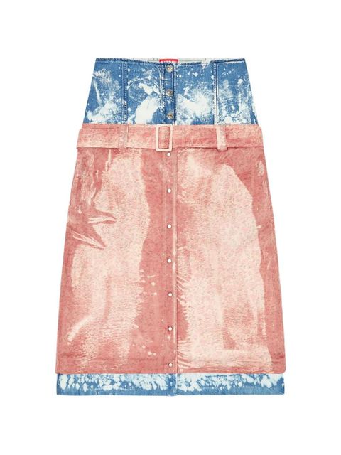 Diesel belted layered midi skirt - Pink - zdjęcie produktu nr 1