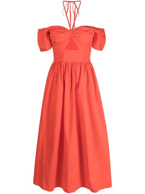 TWINSET off-shoulder halterneck dress - Orange - zdjęcie produktu nr 1