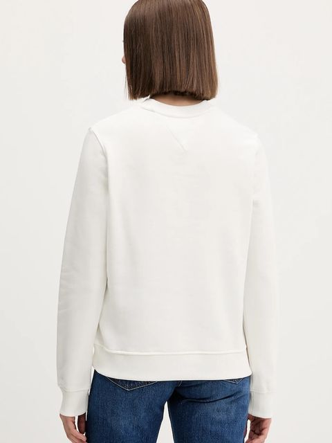 Tommy Jeans bluza bawełniana damska kolor beżowy z nadrukiem DW0DW22564