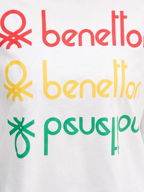 United Colors of Benetton t-shirt bawełniany x Stranger Things damski kolor biały 3BL0D10BC