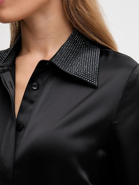 Joseph Ribkoff koszula damska kolor czarny regular z kołnierzykiem klasycznym 254926