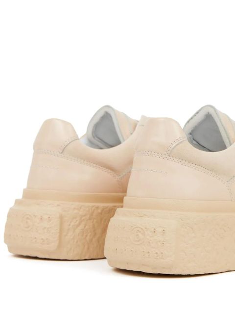 MM6 Maison Margiela numbers-motif leather sneakers - Neutrals