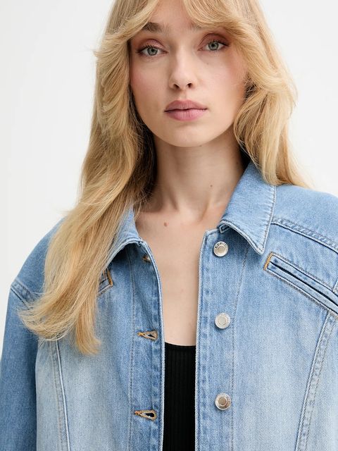 IRO kurtka jeansowa kolor niebieski przejściowa WP07ULISEA