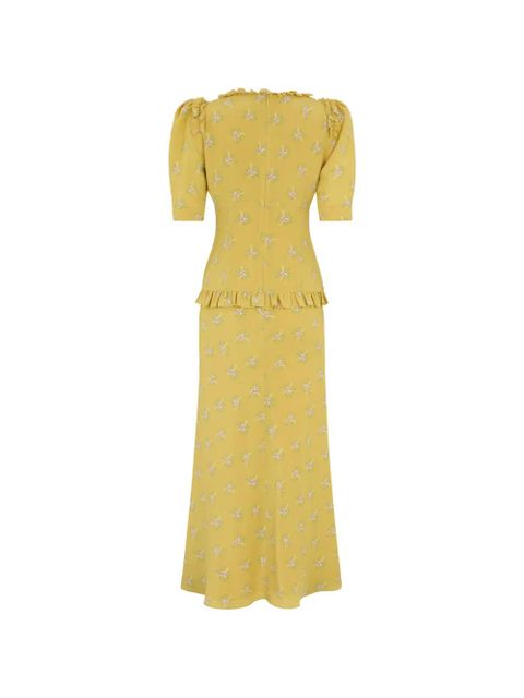 Alessandra Rich floral-print ruffled dress - Yellow - zdjęcie produktu nr 2